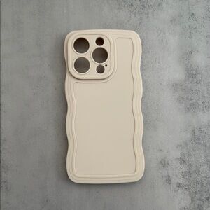 Cream Silicone iPhone 15 Pro Case